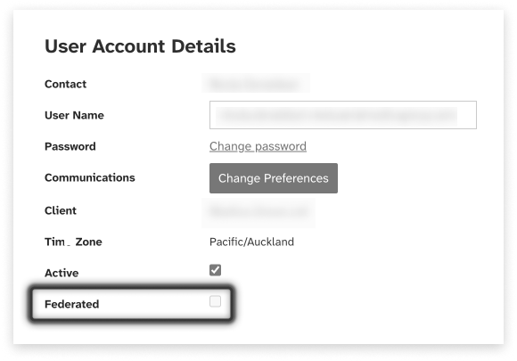 Screenshot of the settings page