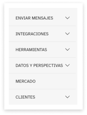 screenshot of modica's omni account main side-menu